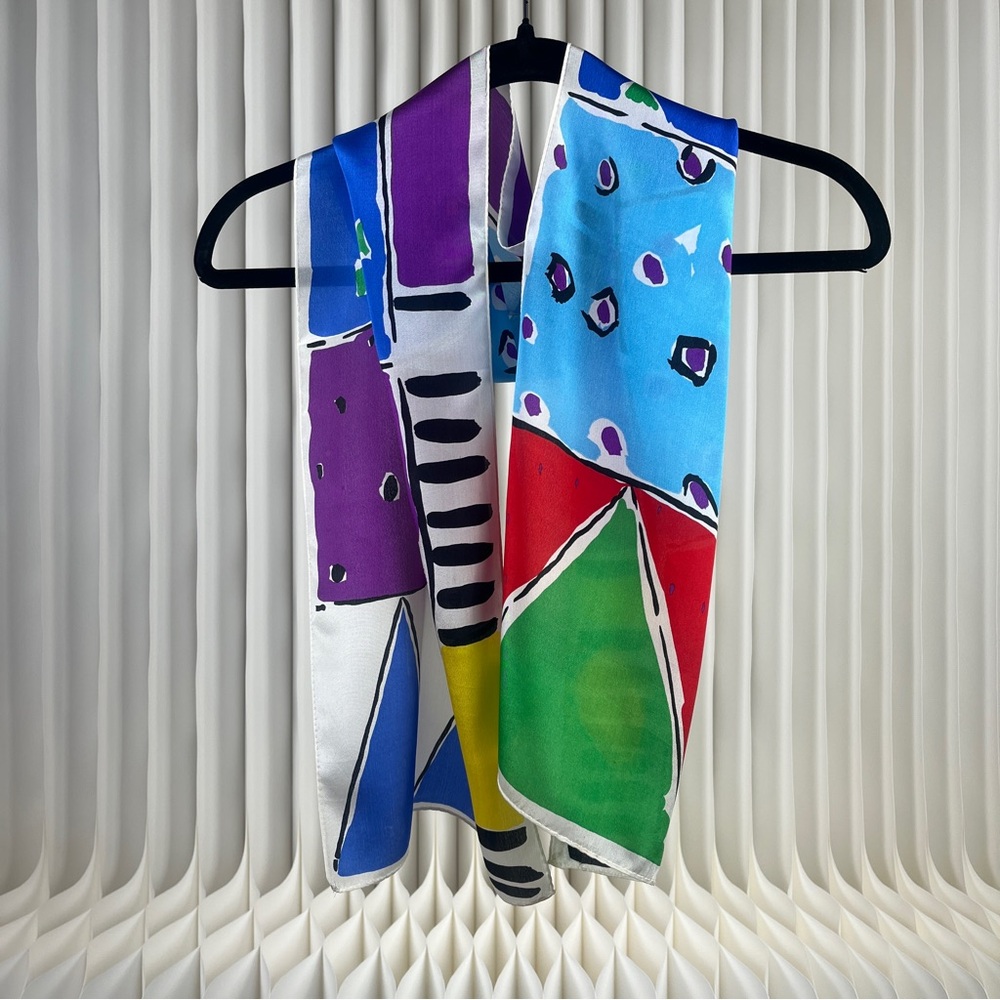 Echo Silk Scarf With Bold Patterns - image 6